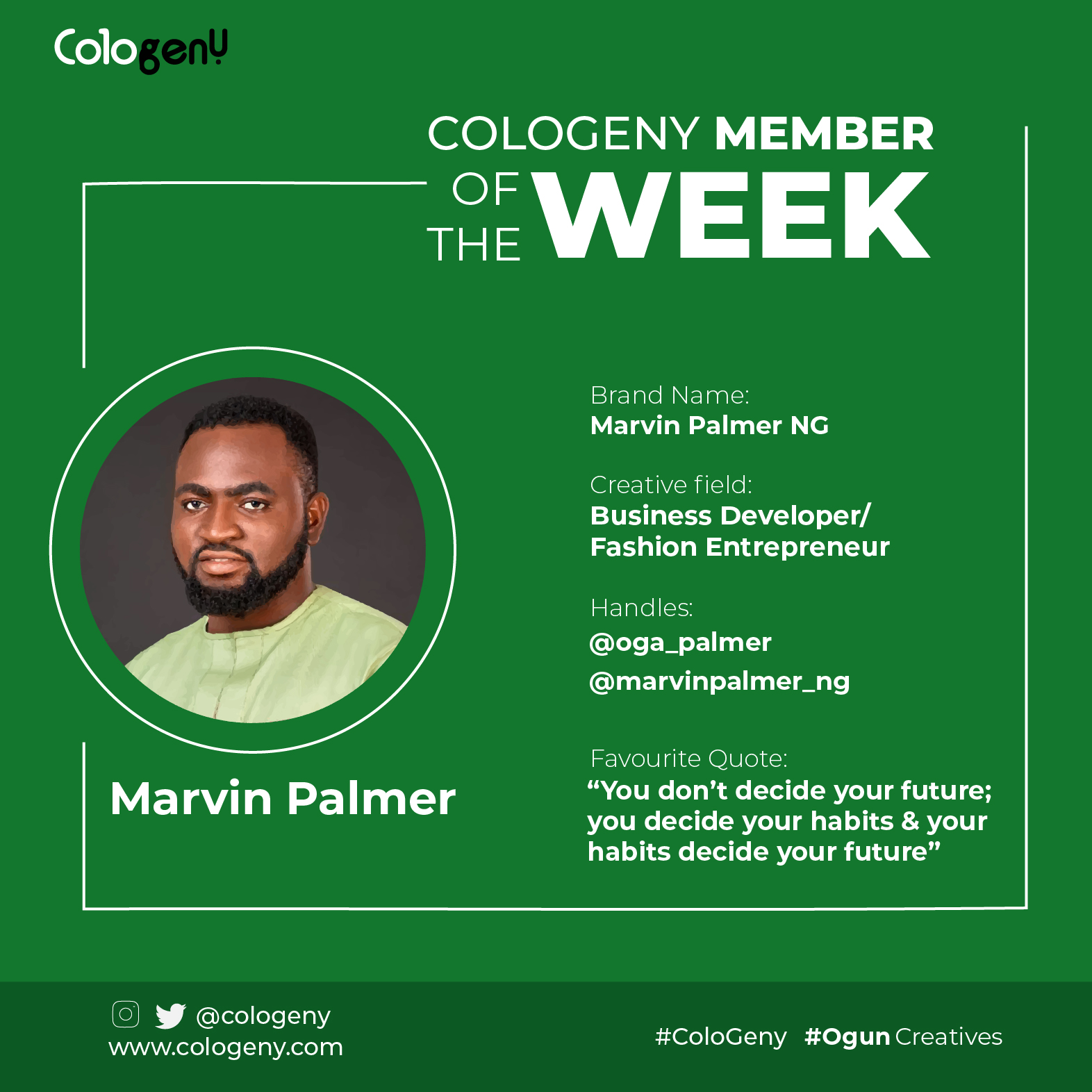 Read more about the article COLOGENY MEMBER OF THE WEEK 6